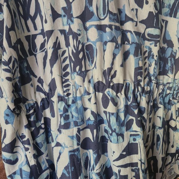 Vintage Hand-made Blouse with funky pattern and elastic gather waist in back - Picture 5 of 8